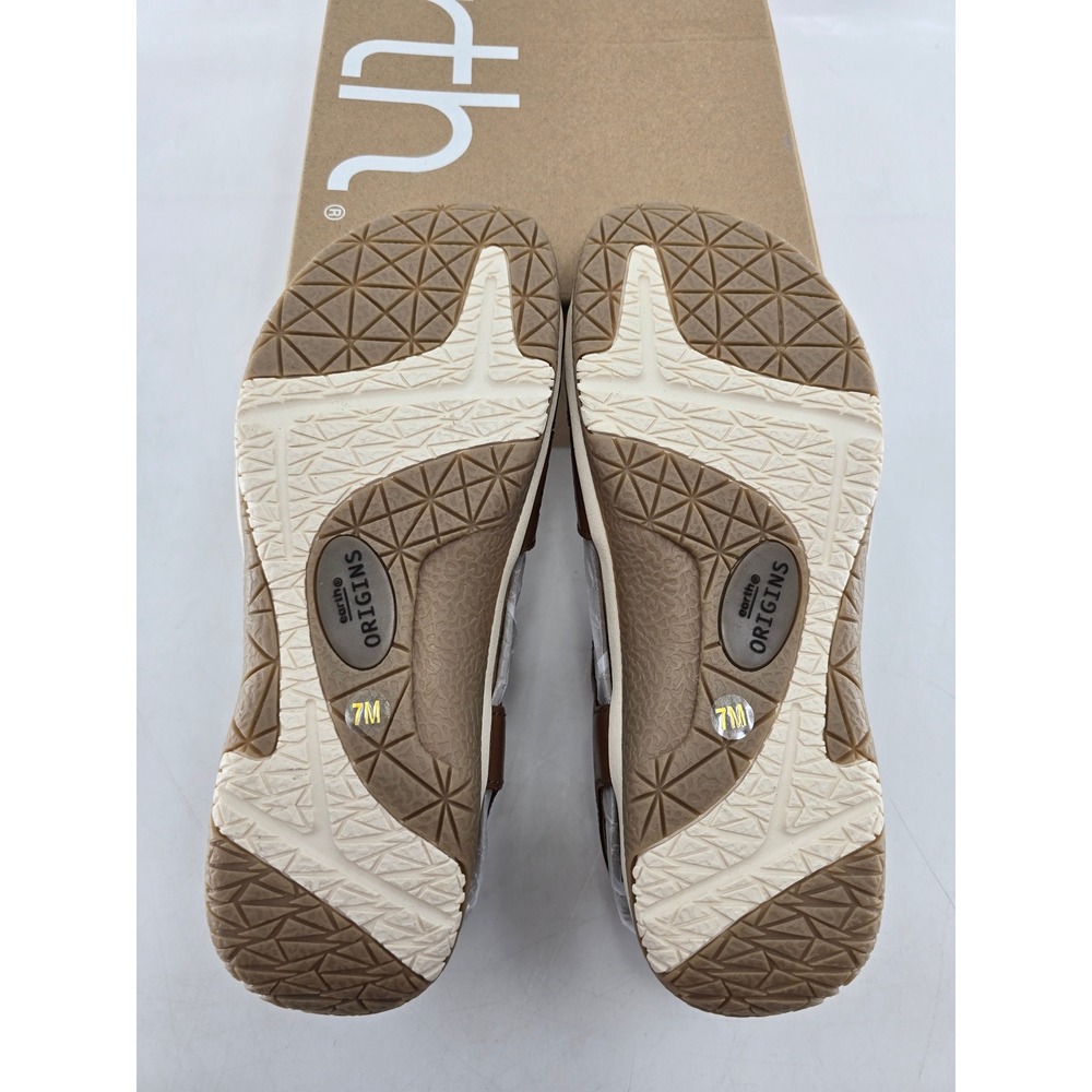 Earth Origins Sylo Sandals Womens 7 Brown Laser Cut Hook Loop Straps - New - Picture 2 of 9